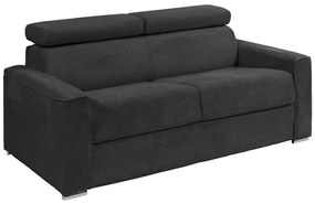 Kanapa 4 osobowa rozkładana typu express z szarego sztruksu - Miejsce do spania 160 cm - Materac 22 cm - VIZIR