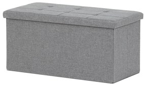 Taboret z miejscem do przechowywania, szary, 76 x37 x 37 cm