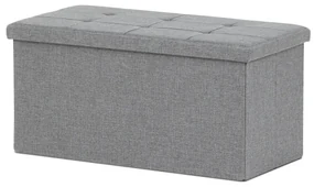 Taboret z miejscem do przechowywania, szary, 76 x37 x 37 cm