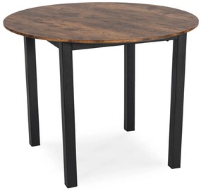 Stół Okrągły TEO 100 cm Dąb Rustykalny/Czarny do Jadalni Salonu Nowoczesny Loft