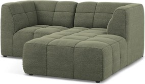 Zielony narożnik z materiału bouclé (prawostronny/z szezlongiem) Aloha – Makamii