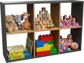 Regał na zabawki do pokoju dziecka antracyt L0-D30