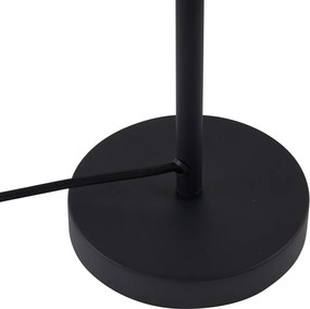 Retro Lampa Stołowa Czarna z Brązowym Szkłem - Bizle