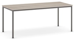 Stół do jadalni i stołówki, 1800 x 800 mm, ciemnoszara konstrukcja, dąb naturalny
