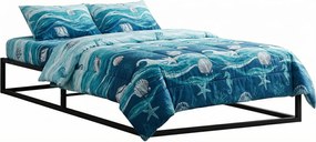 Czarne Loftowe Łóżko Metalowe 90X200 Cm R3-G83