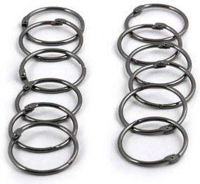 Kółka do zasłony prysznicowej w kolorze matowej czerni zestaw 12 szt. Ringo Small – Spirella