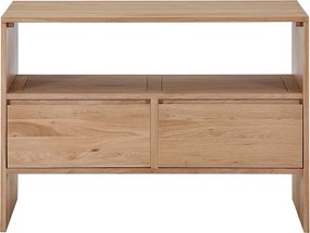 Szafka pod umywalkę z litego dębu - Jasny naturalny - 110 cm - CAVIZO