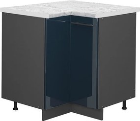 Szafka narożna ciemnoniebieski wysoki połysk 80.5x60x82 fame-line