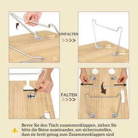 Kosz piknikowy z wikliny Outsunny dla 4 osób z kocem piknikowym, sztućcami, otwieraczem Jasnobrązowy