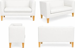 Sofa Monaco : Kolor nogi - Drewno, Kolor tkaniny - EKO-SKÓRA - 10D, Typ tkaniny - Eko-skóra , Wysokość nogi - 15 cm