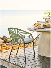 Zielone metalowe tapicerowane krzesło ogrodowe Novella – House Nordic