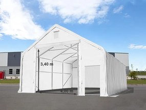 TOOLPORT 8x20m Hala namiotowa - 3 m wysokość ścian bocznych z 4x3,4m bramą, PRIMEtex 2300, biały, ze statyką (podłoże betonowe) - (48859)