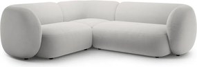 Jasnoszary aksamitny narożnik (lewostronny/w kształcie litery L) Kate – Micadoni
