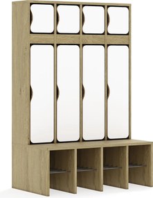 Szatnia do szkoły i przedszkola Blox Base 4-osobowa z drzwiczkami góra/dół, index SZT-4R-B-C-A