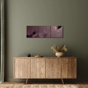 Obraz kwiatu z motylem (z zegarem) (90x30 cm)