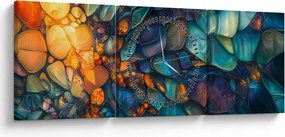 Obraz - Szklana mozaika (z zegarem) (90x30 cm)