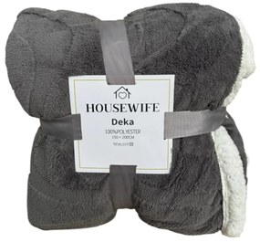 Luksusowy koc z baranka z mikropluszu NESTIVE jasnoszary Rozmiar: 200 x 230 cm