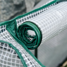 Outsunny Wysokie Łóżko z Szklarnią Ogród Warzywny Wyściełany Drewniany Materiał | Aosom PL