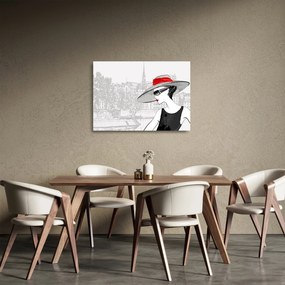 Obraz na szkle  - Dama w mieście (70x50 cm)