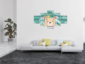 Obraz - Niedźwiadek w lesie (125x70 cm)