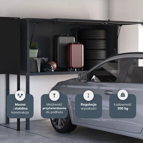 Szafa garażowa RICHARD, 2250 x 2100 x 900 mm, antracytowa