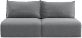 Szara aksamitna rozkładana sofa ze schowkiem 216 cm Kalena – Makamii