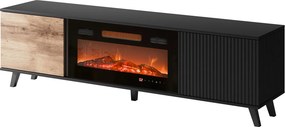 Ryflowana szafka pod telewizor z kominkiem Random RTV-180K