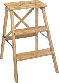 Drabina składana, niska, bambusowa, 3 stopnie, 63,5 cm