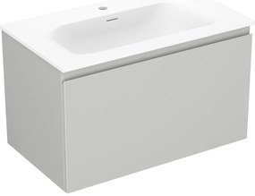 Mexen Orio szafka łazienkowa 80 cm z umywalką Vela, 1 szuflada, szara mat/biała mat - 91A10-08047-1-BF62-W23M01