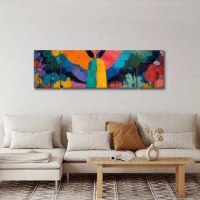 Obraz - Abstrakcyjny anioł z kwiatami (170x50 cm)