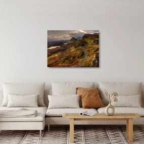 Obraz na szkle szkockich gór (70x50 cm)