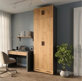 Półka na akta antracyt/złoty dąb 80x37x241.2 frank