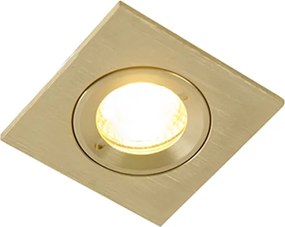 Nowoczesny reflektor wpuszczany złoty kwadratowy IP44 - Xena