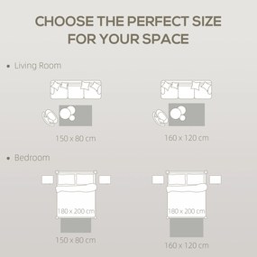 HOMCOM Fleece-Dywan z Wzorem Dżungli, łatwy w pielęgnacji, Kremowy+Bunt