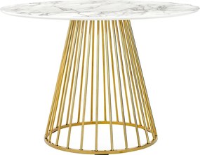 Stół na drucianej podstawie Glam Marble 110 imitacja marmuru