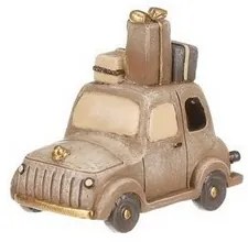 Ozdoba świąteczna Samochód z prezentami, brązowy,poliester, LED