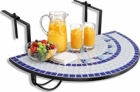 Niebiesko-biały balkonowy stolik M1-W05