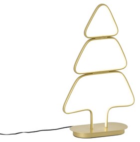 Świąteczna lampa stołowa Arbre, złota choinka z diodą LED