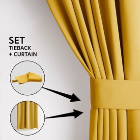 Żółta zaciemniająca zasłona termiczna 140x245 cm Pleat – Restilo