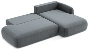 Szaroniebieski rozkładany narożnik (prawostronny/z szezlongiem) Hale – Makamii