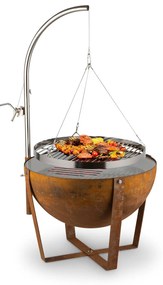 Blumfeldt Globe 60cm Palenisko z grillem na piedestale Rdza