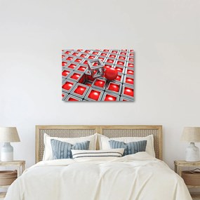 Obraz na szkle - 3D metaliczna abstrakcja (70x50 cm)