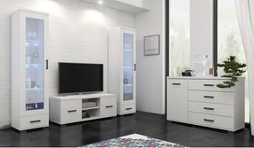 Pojemna biała komoda z 4 szufladami 120 cm do salonu