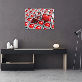 Obraz - 3D metaliczna abstrakcja (70x50 cm)