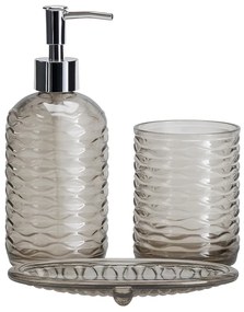 Zestaw łazienkowy NODE, dozownik, kubek na szczoteczki i mydelniczka, 3 elementy