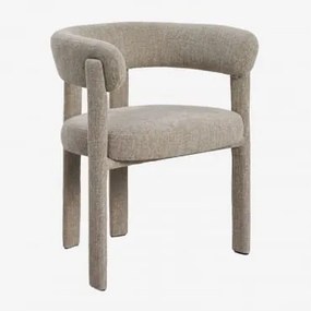 Zestaw 4 Tapicerowanych Krzeseł Jadalnianych Z Podłokietnikami I Metalową Ramą Jolie Tkaniny Szary Kret & Tkaniny Szary Kret - Sklum