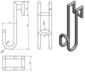 AQUALINE 37020 wieszak na zasłonę prysznicową, srebrny