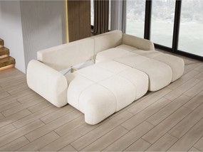 Narożnik COCO z funkcją spania, poduszkami i pojemnikiem NowOrNever 02 Beżowy