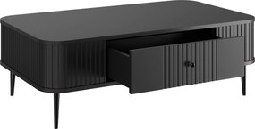Stolik kawowy Vesper 103x60 cm z szufladą - czarny / czarne nogi