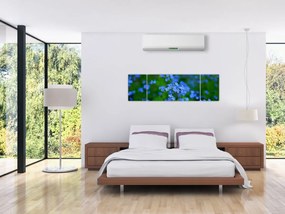 Obraz niebieskich kwiatów (170x50 cm)
